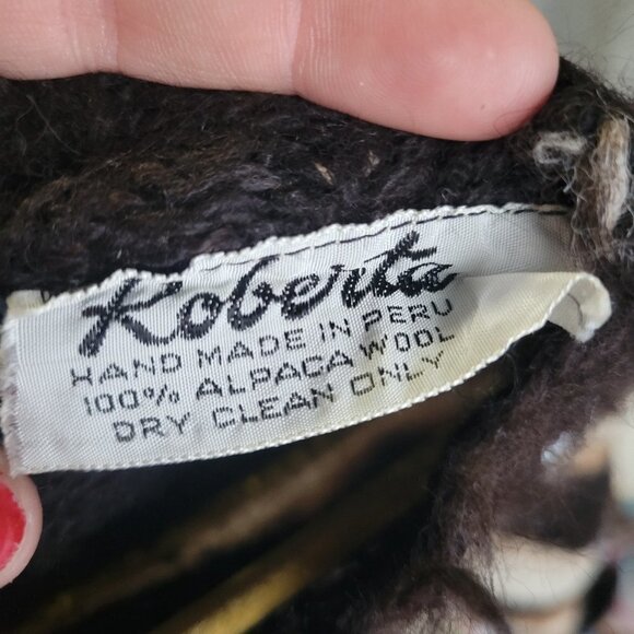 Vinatge Roberta 100 Percent Alpaca Wool Poncho Rare Onesize - Picture 2 of 8